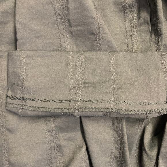 JOHN VARVATOS Size 32 Black Stripe Ramie Blend Flat Front Dress Pants - Picture 8 of 8